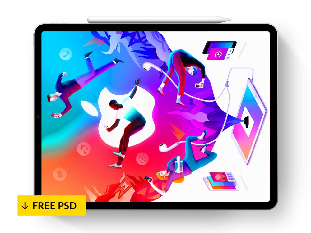 Colorful realistic iphone x mockup free psd. Free Ipad Pro Mockups For 2020 Psd Sketch December 2021 Ux Planet