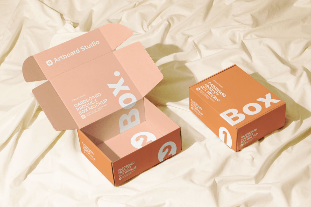 JPG Say hello to the psd mockups of a cardboard mailing box and mailing bags for using them to showcase. Cardboard Product Box Mockup Template