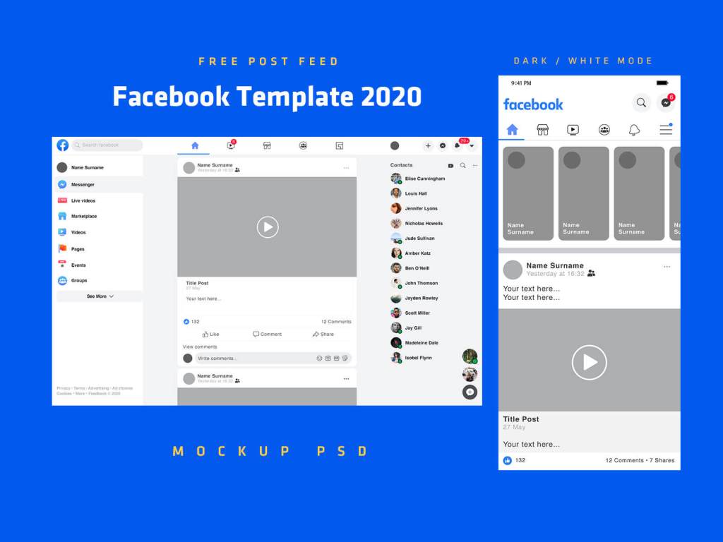 44+ Download Facebook Mobile Mockup 2021&nbsp;PSD