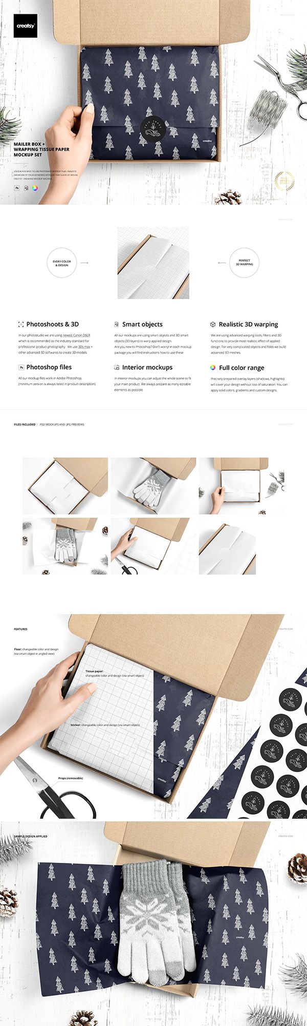 10+ Download Mailer Box Tissue Paper Mockup Free&nbsp;PSD