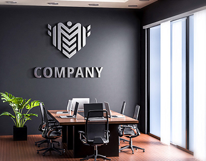 35+ Download Logo Mockup Office Black Wall Meeting Room&nbsp;PSD