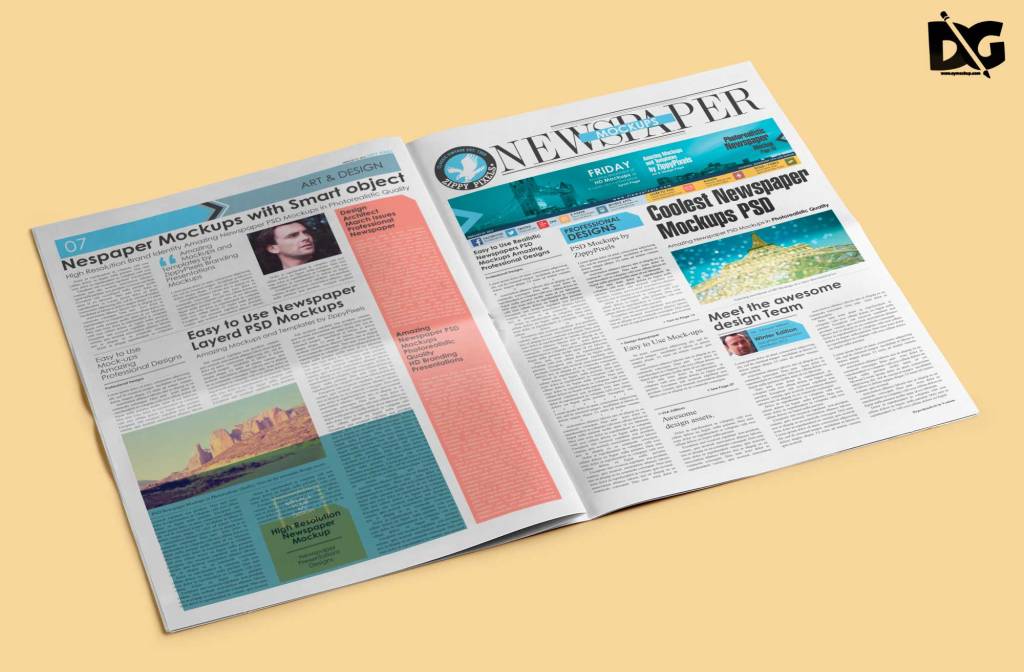 27+ Download Newspaper Mockup Psd Free&nbsp;PSD