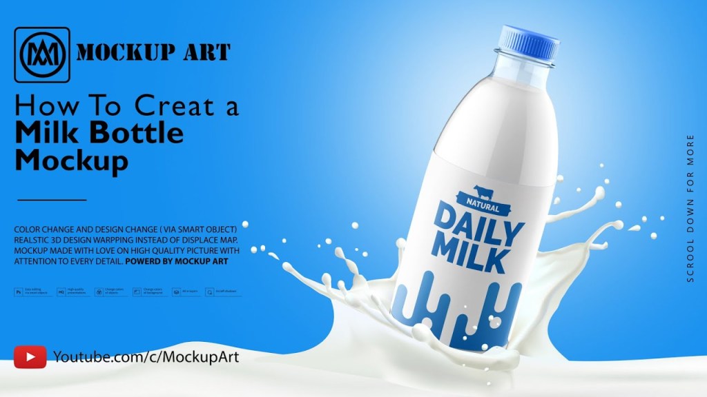 34+ Download Milk Bottle Mockup&nbsp;PSD